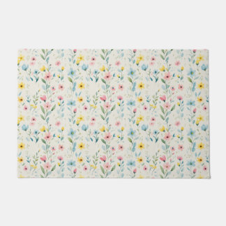 pastel garden watercolor florals fußmatte