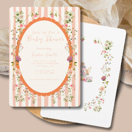 Pastel Garden Whimsical Wreath Baby Dusche Einladung