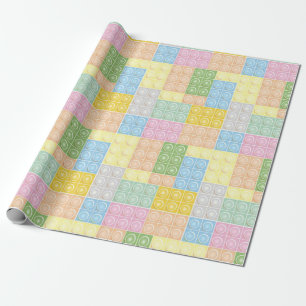 Pastel-Gebäude-Blöcke Geschenkpapier