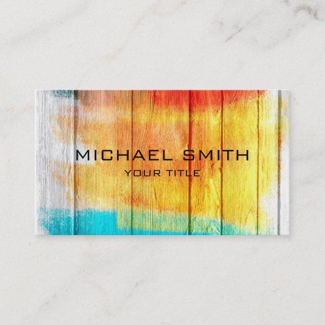 Pastel gefärbt auf Holz #4 Visitenkarte (Vorderseite)
