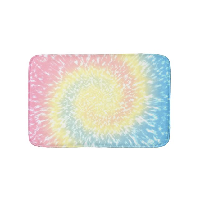 Pastel Gefärbte Krawatte Hippie Swirl Badematte (Vorderseite)