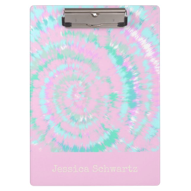 Pastel Gefärbte Krawatte Muster Personalisiert Nie Klemmbrett (Vorderseite)
