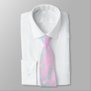 Pastel Gefärbte Krawatte Muster Pink Aqua Minze G