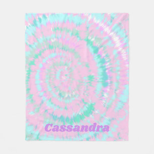 Pastel Gefärbte Krawatte Muster Pink Aqua Minze P Fleecedecke