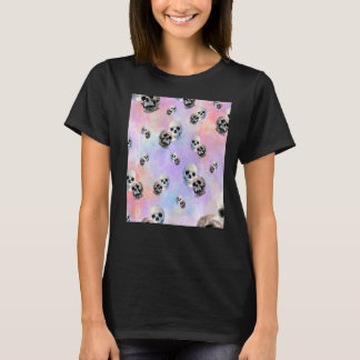 Pastel-Gefärbte Krawatte Skelettmuster T-Shirt