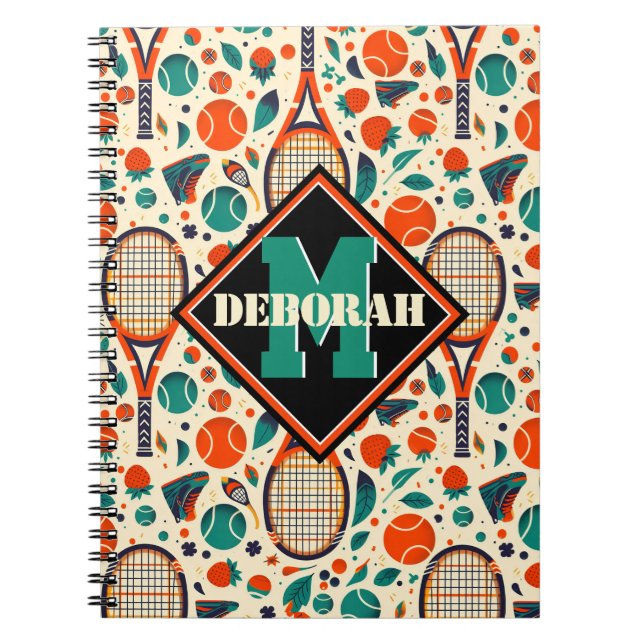 Pastel Gelb 🎾 Vintages Tennis 🎾 Notizblock (Vorderseite)