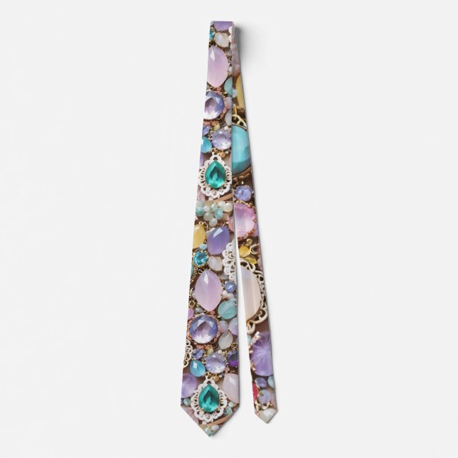 Pastel Gems And Jewels In Pinks & Purples Krawatte (Vorderseite)