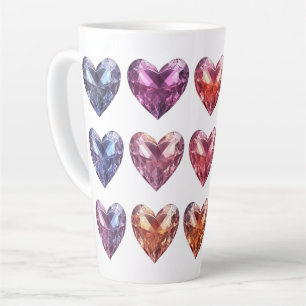 Pastel Gemstone Kristallherzen Milchtasse