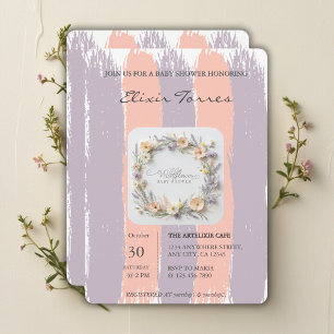Pastel Gender Neutral Wildblume Babydusche Einladung