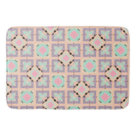 Pastel Geometric Tile Pattern | Pink Mint Purple Badematte