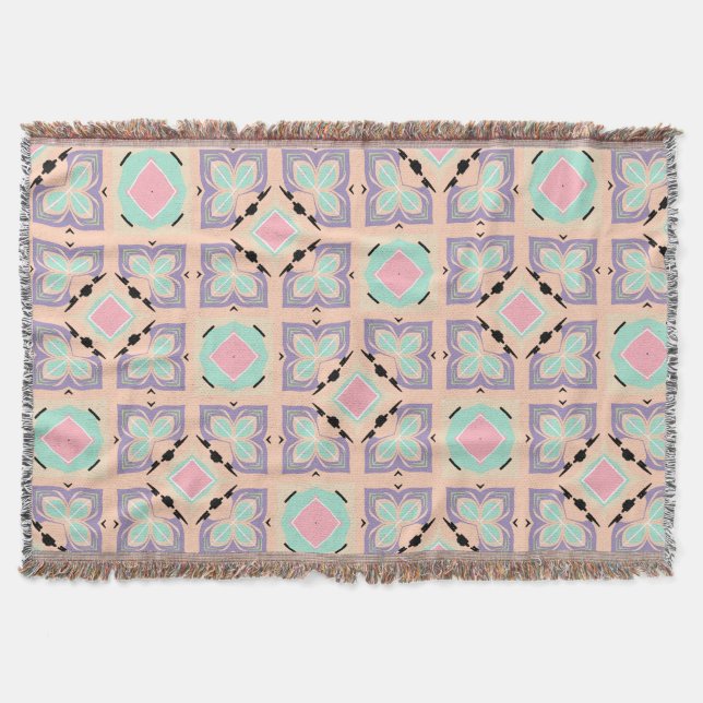 Pastel Geometric Tile Pattern | Pink Mint Purple  Decke (Vorderseite)
