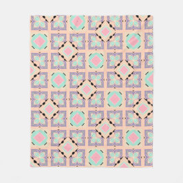 Pastel Geometric Tile Pattern | Pink Mint Purple Fleecedecke