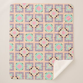 Pastel Geometric Tile Pattern | Pink Mint Purple Sherpadecke