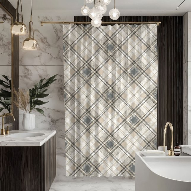 Pastel Geometry Curtain Clean Minimalist Vibe Duschvorhang (Pastel Geometry Curtain Clean Minimalist Vibe)