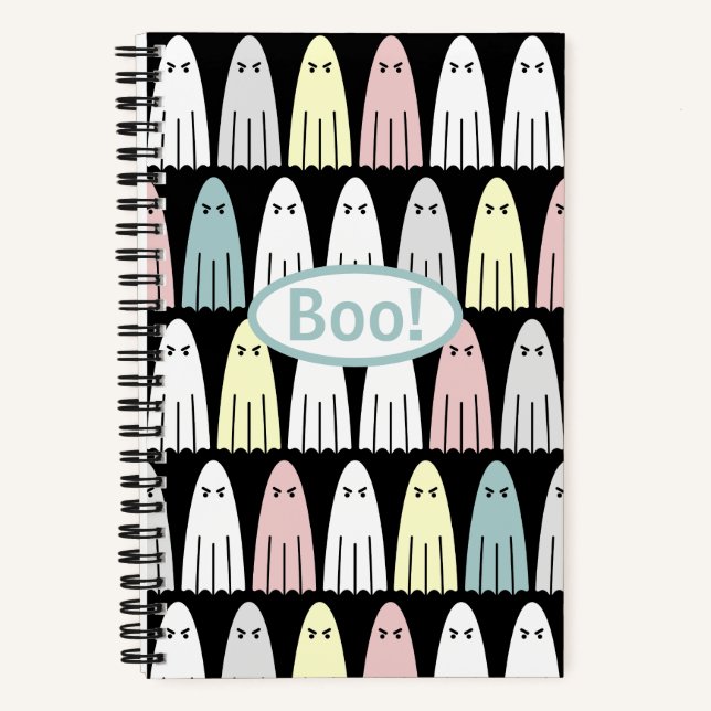 Pastel Ghosts Éffrayant Halloween Carnet Spiral (Recto)