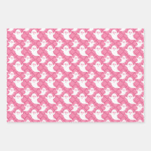 Pastel Ghosts Halloween Wrapping Paper Set 3