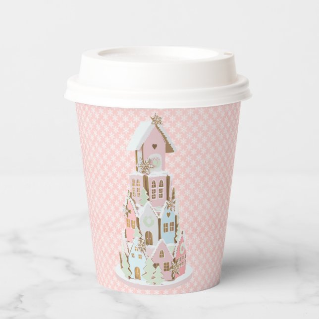 Pastel Gingerbread Castle Pappbecher (Vorderseite)
