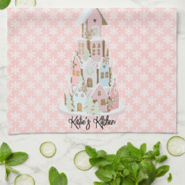 Pastel Gingerbread Sugar Burg Kuchen Handtuch