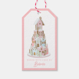 Pastel Gingerbread Sugar Castle Cake Tags Geschenkanhänger