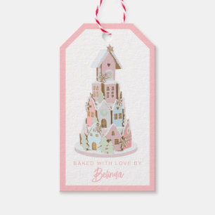 Pastel Gingerbread Sugar Castle Cake Tags Geschenkanhänger