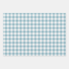 Pastel Gingham Geschenkpapier Set
