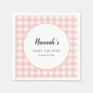 Pastel Gingham Napkins Baby Dusche Serviette