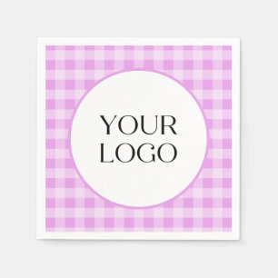 Pastel Gingham Napkins Ihr Logo hier Lavendel Serviette