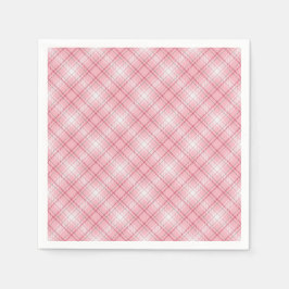 Pastel Gingham Napkins Soft Red Serviette