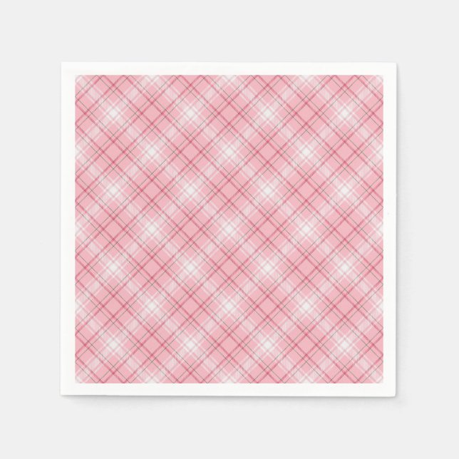 Pastel Gingham Napkins Soft Red Serviette (Vorderseite)