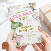 Pastel Girl Dinosaur Tutu Tea-Rex Erster Geburtsta