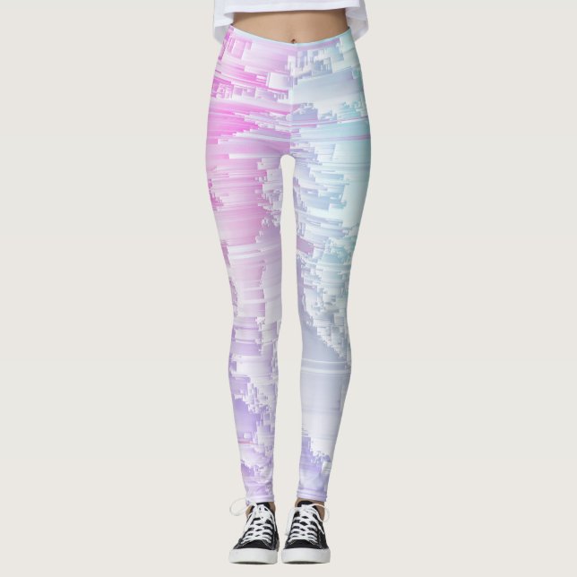 Pastel Glitch Leggings (Vorderseite)