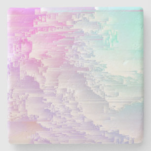 Pastel Glitch Steinuntersetzer