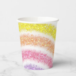 Pastel Glitter Rainbow Pappbecher