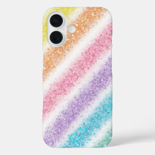 Pastel Glitter Regenbogen iPhone 16 Hülle