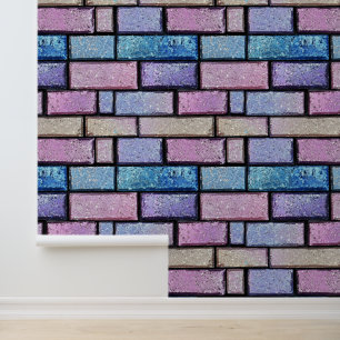 Pastel Glitzer Brick Pattern Tapete
