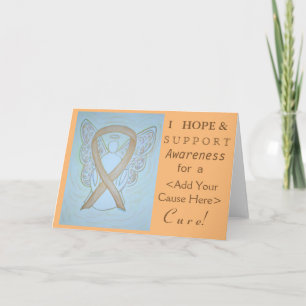 Pastel Gold Awareness Ribbon Custom Ursache Cards Karte