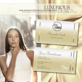 Pastel Gold Cream Effect Sparkle Diamonds hinzufüg Visitenkarte