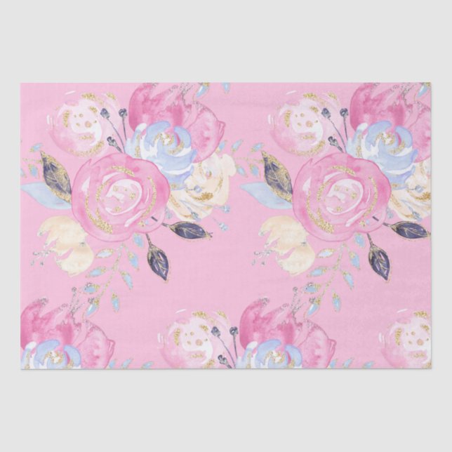 Pastel Gold Glitzer Blume Seidenpapier (Vorderseite)