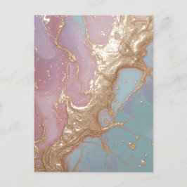 Pastel Gold Marble Feiertagspostkarte