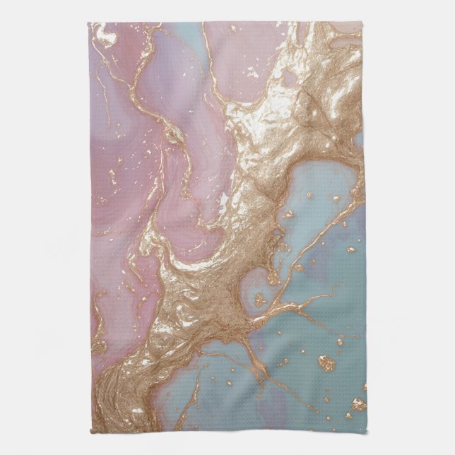 Pastel Gold Marble Geschirrtuch (Vertikal)