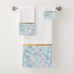 PASTEL GOLD MERMAID BADEZIMMER TOWEL SET