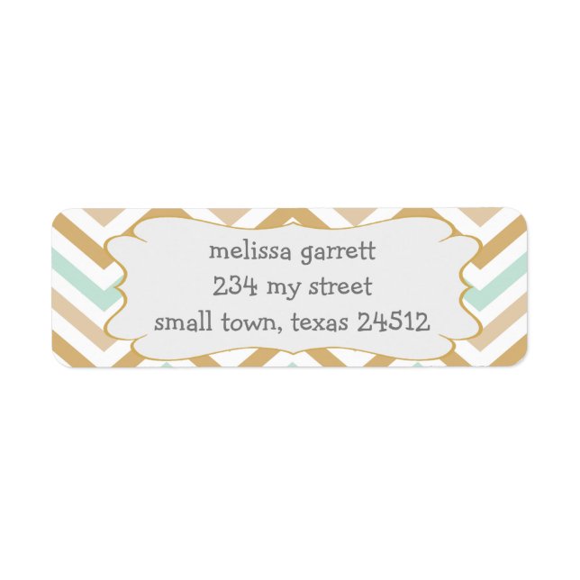 Pastel Gold und Green Zig Zag Neutral Baby (Vorne)