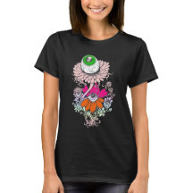 Pastel Goth Alien Eyeball Blume Shirt