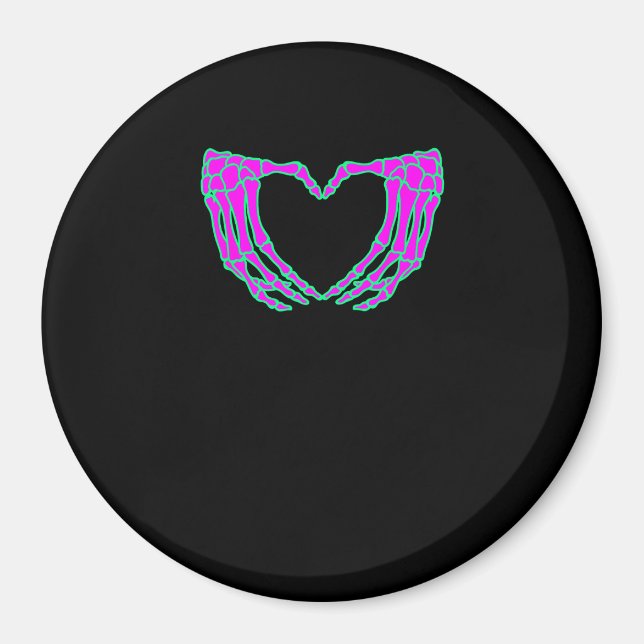 Pastel Goth Clothing, Skeleton Heart Hands Magnet (Vorne)