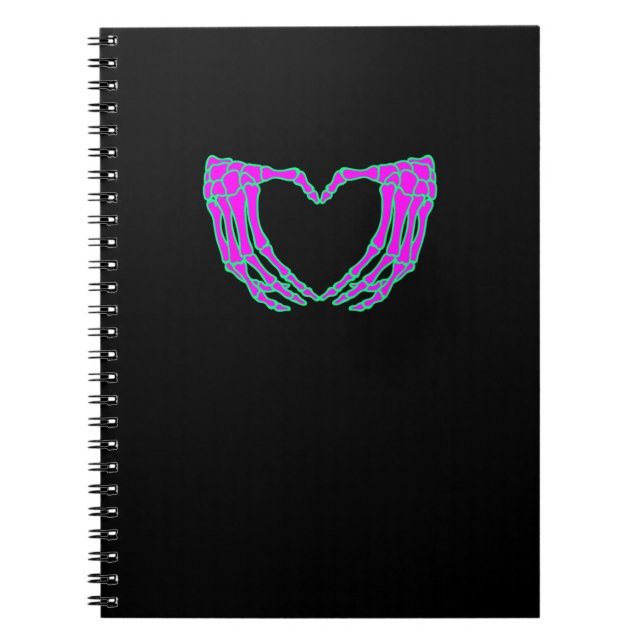 Pastel Goth Clothing, Skeleton Heart Hands Notizblock (Vorderseite)