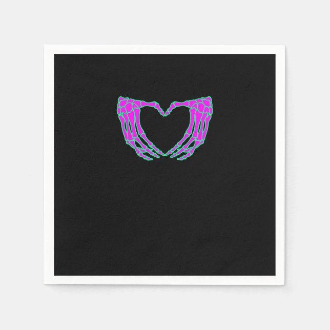 Pastel Goth Clothing, Skeleton Heart Hands Serviette (Vorderseite)