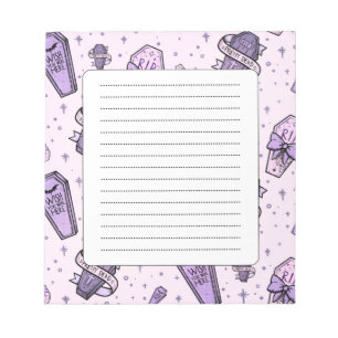 Pastel Goth Coffins Muster Notizblock