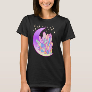Pastel Goth Crystal Cluster Glows Moon Hexe T-Shirt