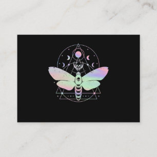 Pastel Goth Cute Moth Spiritual Moon Visitenkarte