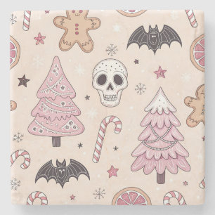 Pastel goth emo Christmas Steinuntersetzer